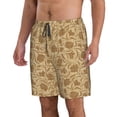thumbnail image 2 of Goofa Brown Flowers Printed Mens Swim Trunks Summer Quick Dry Short Beach Swimwear Bathing Suits-, 2 of 9