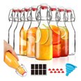 thumbnail image 1 of Juego de 8 Botella de Vidrio Transparente con Tapón Abatible para Elaboración Casera, Cerveza, Kombucha, Kefir, Extracto de Vainilla, 1 of 4