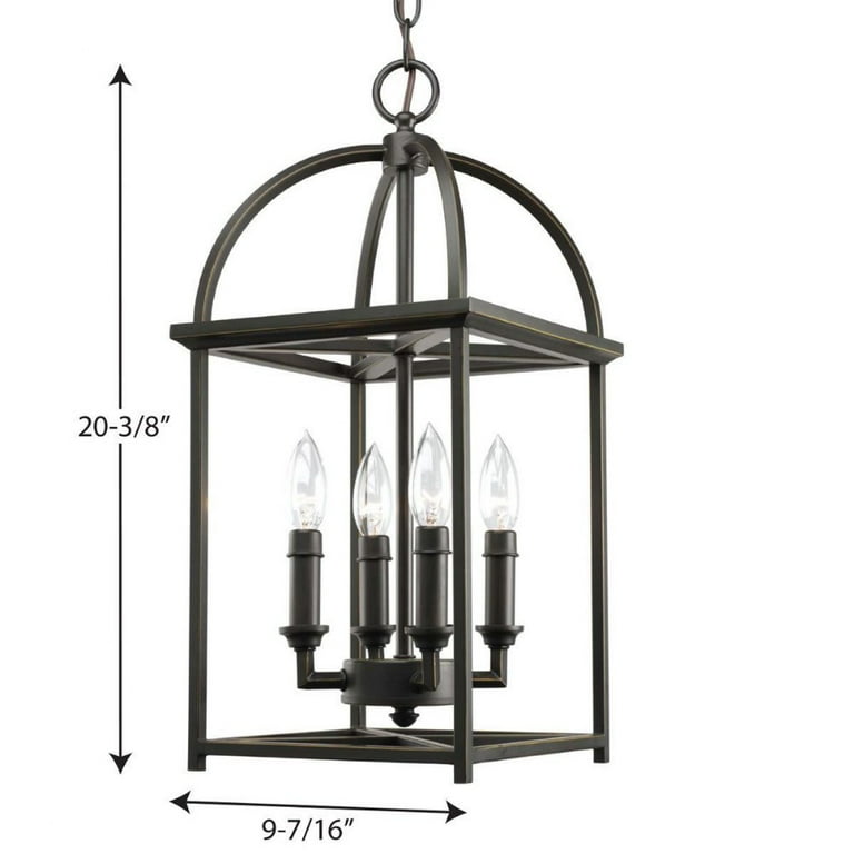 Progress Lighting Piedmont 4-Light Antique Bronze Farmhouse Chandelier