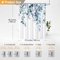 thumbnail image 5 of 78 Inch Long Shower Curtain, Watercolor Plant Botanical Fabric Shower Curtain Set with 12 Hooks, Tall Eucalyptus Floral Leaves Aesthetic Bath Curtains for Bathroom and Bathtubs, 72x78, Blue, 5 of 6