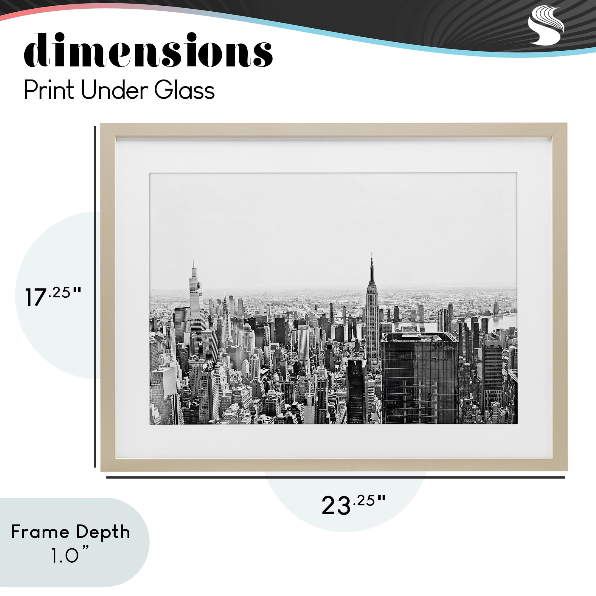 Stupell Industries New York City Scape View Birch Framed Print Under Glass, design by Kali Wilson