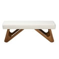 thumbnail image 3 of Baxton Studio Rika Japandi Cream Boucle Fabric and Walnut Brown Finished Wood Bench, 3 of 6