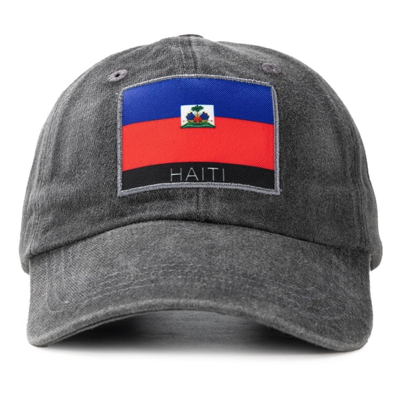 Gorra de béisbol YVJCJV con bandera de Haití, ajustable, negra