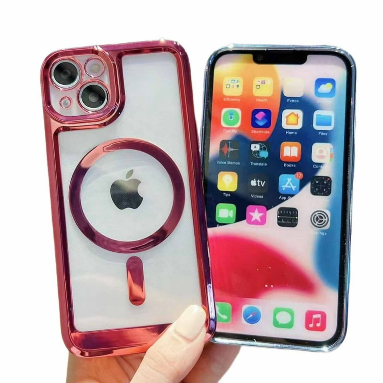Dteck Magnetic Case for iPhone 13 Pro Case, Compatible with MagSafe, Plating Luxury Cover for Women Men Clear Shockproof Protective Case for iPhone 13