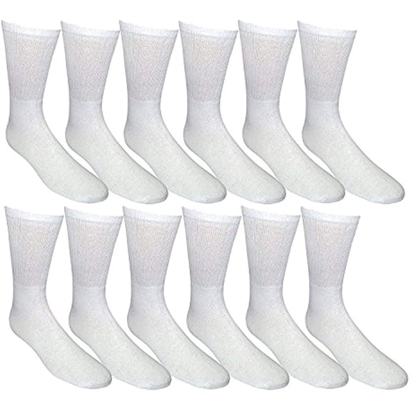 12 Pairs Of Yacht & Smith Wholesale Kids Crew Socks, Childrens Cotton Casual Crew Socks Size 4-6