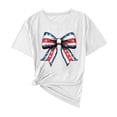 thumbnail image 1 of Camisas de Manga Corta para las Mujeres Moda Casual Impresión Cuello Redondo Suéter Tee Blusas, 1 of 5