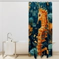 thumbnail image 2 of Sea Horse Waterproof Shower Curtain Set with Hooks, Printed Design - Bathroom Curtains for Bathroom Decoration, 2 of 5