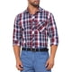 thumbnail image 5 of CAMISA DE VESTIR DE MANGA LARGA A CUADROS PARA HOMBRE INSPIRAR CHIC, CON COLLAR PUNTA Y BOTONES, TALLA XL, ROJO Y AZUL MARINO, 5 of 6