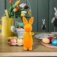 thumbnail image 5 of Twfbrm Flocked Bunny Figurine, Easter Decorations 8.6 inch Moss Fluffy Rabbit Ornaments with Bow tie, Rustic Farmhouse Decorative Animal Statue Spring Table Centerpieces for Home Office Shelf, 5 of 6