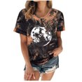 thumbnail image 1 of Camiseta con estampado de sol y luna para mujer, camiseta de manga corta con cuello redondo, camiseta informal divertida y bonita para chica adolescente OAVQHLG3B Store  lin121212, 1 of 4