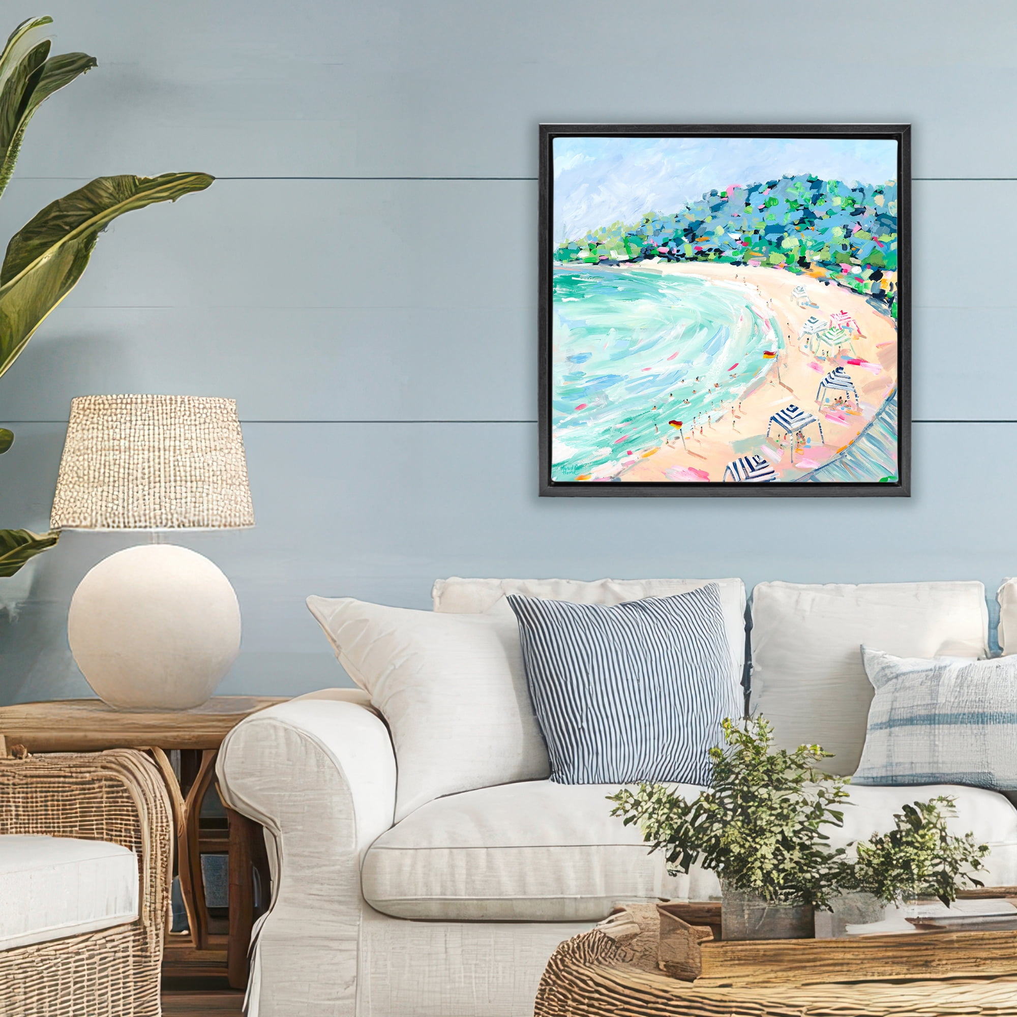 Stupell Industries Good Times Noosa Beach Black Framed Floater Canvas Wall Art, design by Meredith Howse