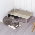 thumbnail image 4 of Caja de arena para gatos EGMEHOAD de acero inoxidable XL para grandes felinos, 4 of 8