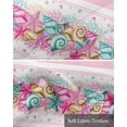 thumbnail image 6 of Nautical Starfish Linen Curtain Valance for Bedroom/Bathroom/Kitchen/Office/Living/Dining Room Window,Pink Teal Conch Coral Pearl Beach Stripe Rod Pocket Topper Decorative Cafe Drapes Panel 42"x18", 6 of 6