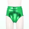 thumbnail image 3 of Kaerm Women's Metallic Dance Festival Rave Bottoms Metallic High Waisted Booty Shorts Green M, 3 of 7