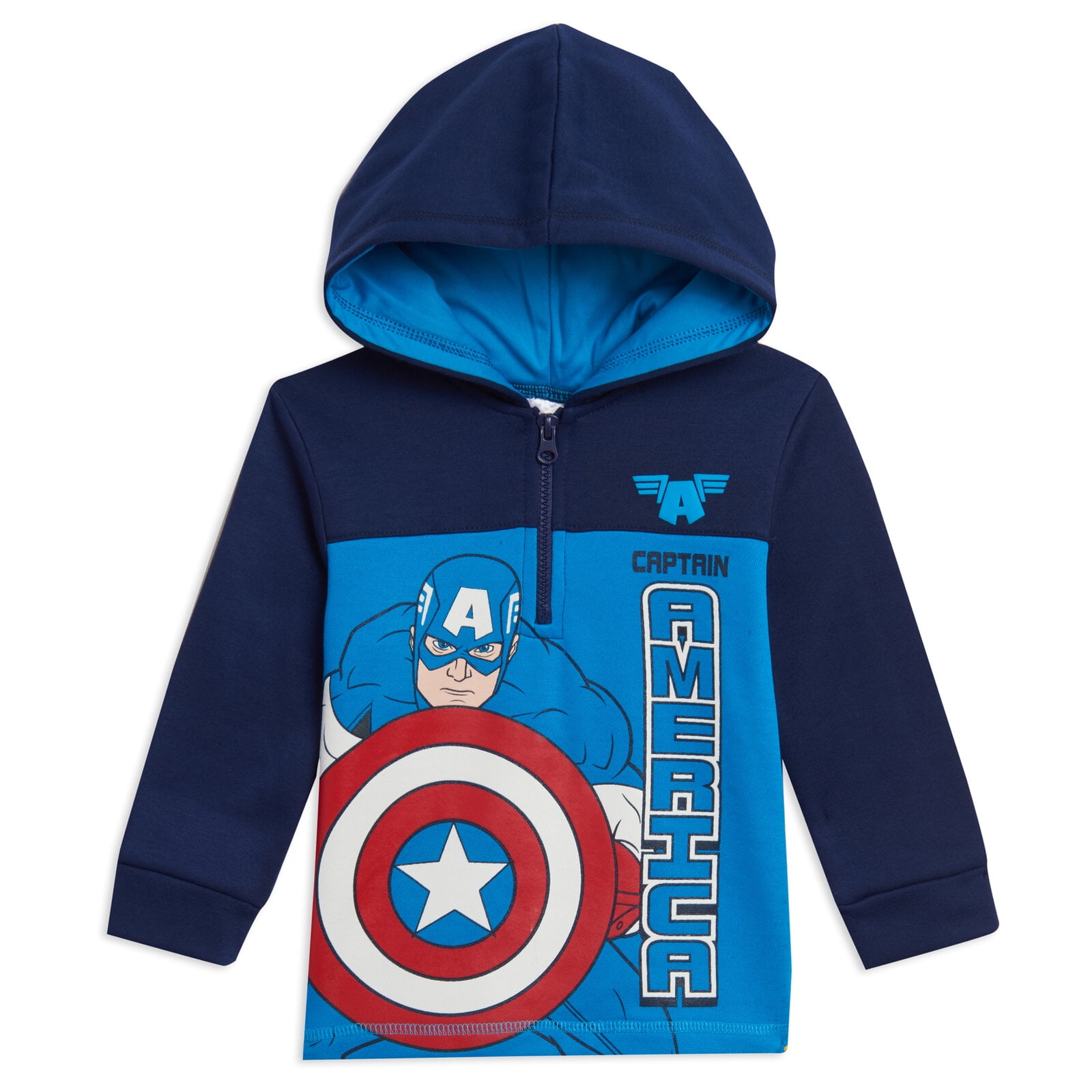 Marvel Avengers Captain America Big Boys Fleece Half Zip Hoodie Toddler to Big Kid