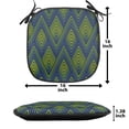 thumbnail image 5 of Wave Chair Seating Cushion Set of 4, Abstract Chevron Zigzag Inspired Geometric Motif Depiction in Vibrant Colors, Seat Pads with Anti-slip Backing, 16"x16", Indigo Apple Green, by Ambesonne, 5 of 7