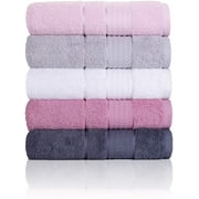 Ozdilek Premium Luxury Turkish Hand Towel 20x36 Inches - Super Absorbent and Quick Dry 100% Cotton Bathroom Hand Towels - Set of 5 Color Towel Set Ultra Soft & Plush Hand Towels for Bathroom