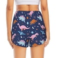 thumbnail image 4 of Uemuo Dinosaur Pattern Women's Athletic Shorts High Waisted Running Shorts with Liner Pockets Gym Elastic Workout Shorts-Medium, 4 of 9