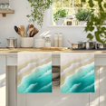 thumbnail image 4 of Ombre Turquoise Ocean Kitchen Towels Set of 4, Gradient Coastal Beach Waves Summer Absorbent Dish Towels for Kitchen, Microfiber Hand Towel, Quick Drying Tea Towel for Cleaning Decorative Dishcloths, 4 of 7