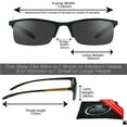 thumbnail image 2 of proSPORT Lightweight Unisex Square Semi Rimless Reading Sun Glasses, 2 of 6