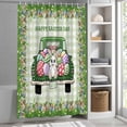 thumbnail image 6 of Spring Easter Small Stall Shower Curtain, Waterproof Shower Curtains for Bathroom, Easter Eggs Bunny Truck Botanical Green Plaid Washable Fabric Bath Curtain for Bathtub with Hooks 36x72 Inches, 6 of 9
