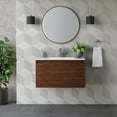 thumbnail image 6 of James Martin Vanities 35.4" Single Vanity, Mid-Century Walnut w/ Glossy White Composite Stone Top, 6 of 7