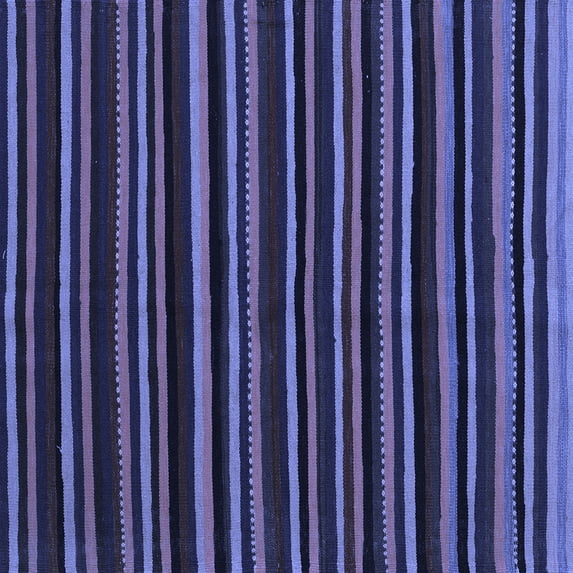 Ahgly Company Indoor Square Abstract Blue Contemporary Area Rugs, 8' Square