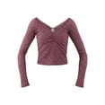 thumbnail image 4 of No Boundaries Lace V-Neck Top with Long Sleeves, Women’s, 4 of 4