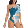 thumbnail image 3 of Gukieu Nurse Doctor Gnomes Print One-shoulder Ruffled One-piece Swimsuit with Removable Chest Pads and Tummy-control Swimsuit for Women-Large, 3 of 6