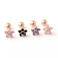 thumbnail image 6 of K-KED Titanium Steel Tragus Bar Helix Upper Ear Crystal Flower 1PC Cartilage Gem -pink rose gold, 6 of 9