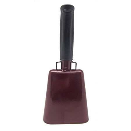 Toys+ 6.1 Inch Cowbell with Handle in Maroon Color, Durable Metal Construction for Music