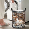 thumbnail image 6 of KLL Serene Kitten Kingdom Waterproof Foldable Laundry Hamper Bucket with Handles for Storage Bin,Kids Room,Home Organizer ( ), 6 of 7