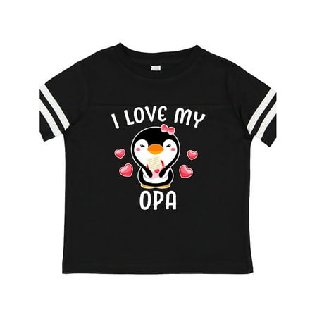 

Inktastic I Love My Opa with Cute Penguin and Hearts Gift Toddler Toddler Girl T-Shirt