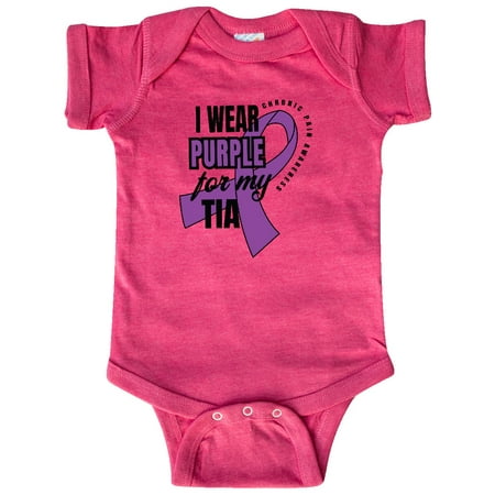 

Inktastic Chronic Pain I Wear Purple For My Tia Gift Baby Boy or Baby Girl Bodysuit