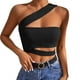 thumbnail image 1 of Gibobby Camisetas sin mangas para mujer, blusa sin mangas de satén de seda con cuello en V para verano, camisola básica(Negro,G), 1 of 5