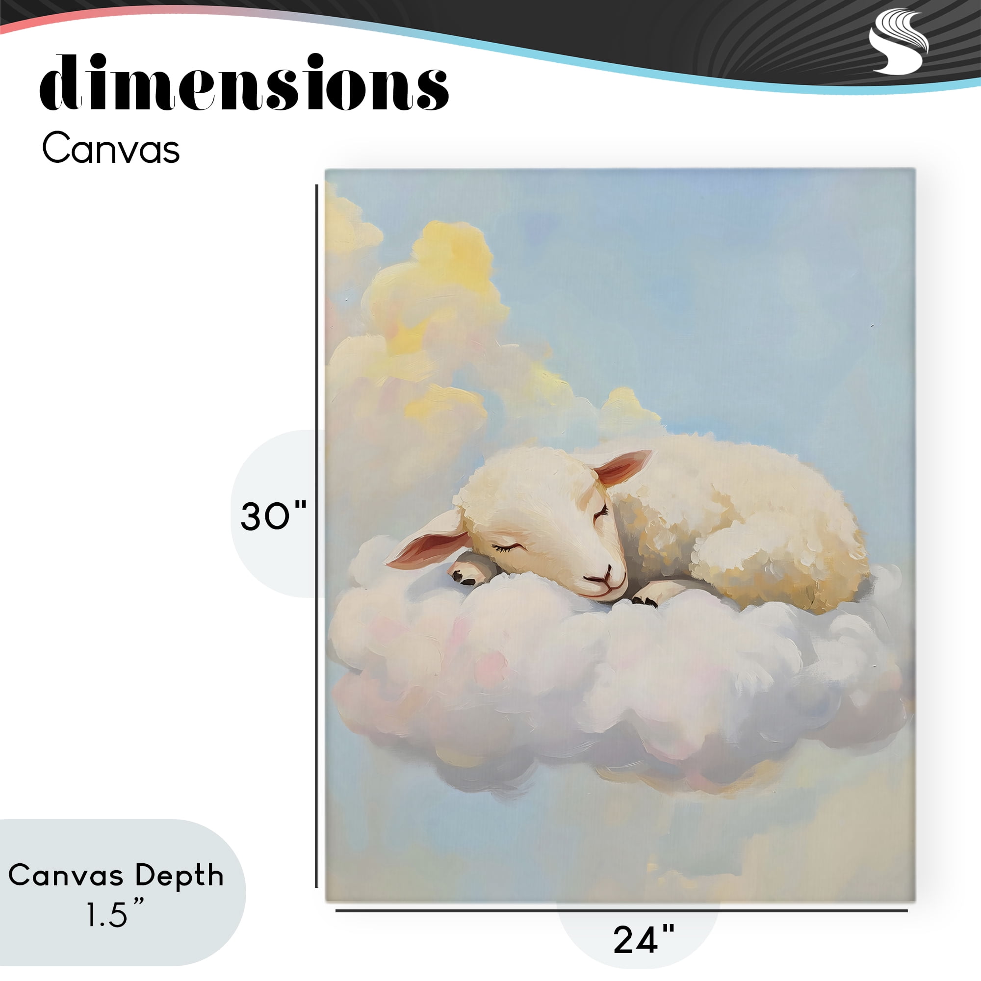Stupell Industries Sleeping Sheep on a Cloud Canvas Wall Art, design by The Prints Vibe