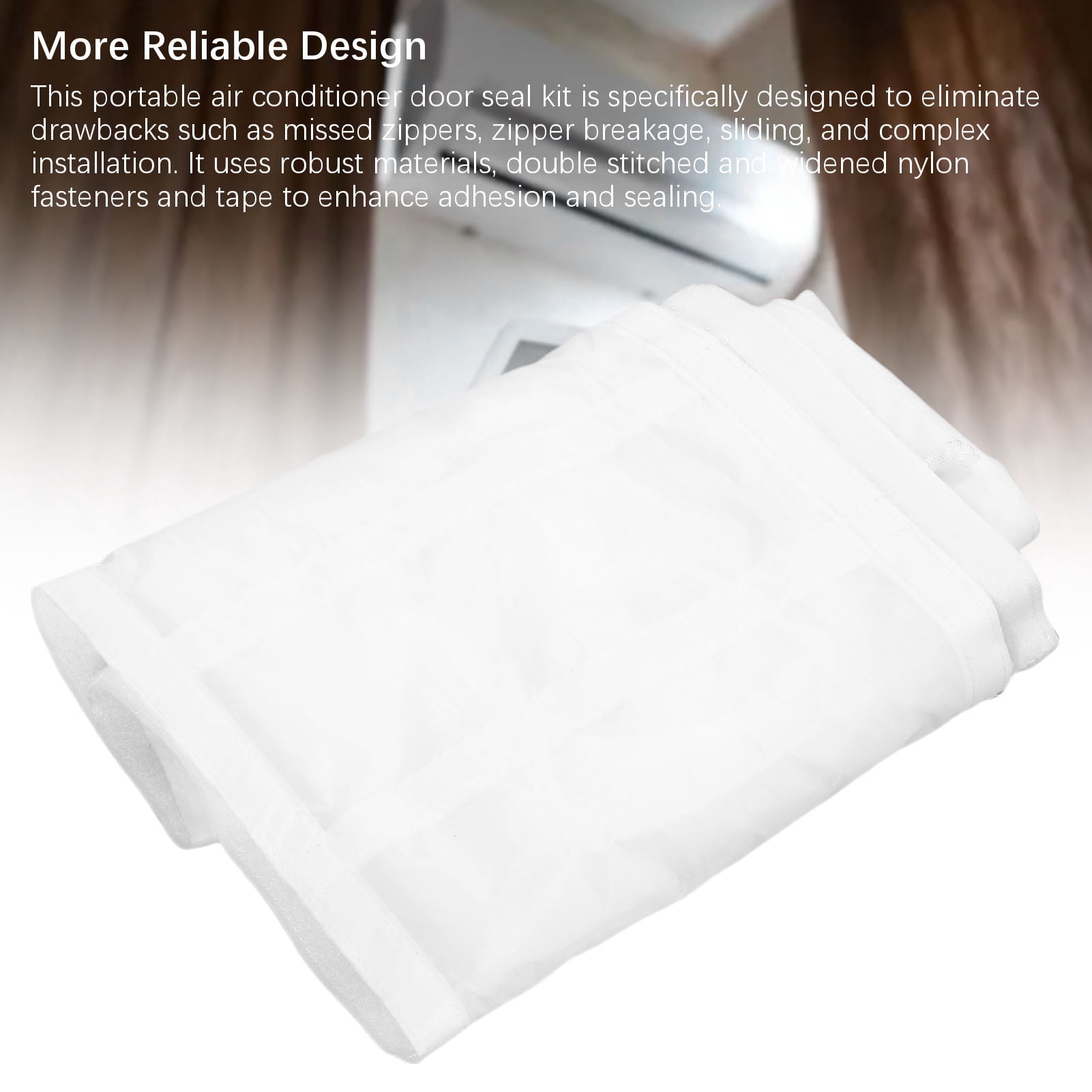 Riousery Portable Air Conditioner Sliding Door Seal Kit Drawstring Structure Portable AC Door Window Seal Cloth for Tumble Dryer 35.43 x 82.68 inches / 90 x 210 cm