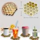 thumbnail image 5 of Juego de posavasos con soporte, 4 posavasos con forma de panal, posavasos para bebidas Posavasos de silicona frío/caliente de 8 piezas, posavasos con soporte, posavasos para bebidas, aptos para bar, o, 5 of 5