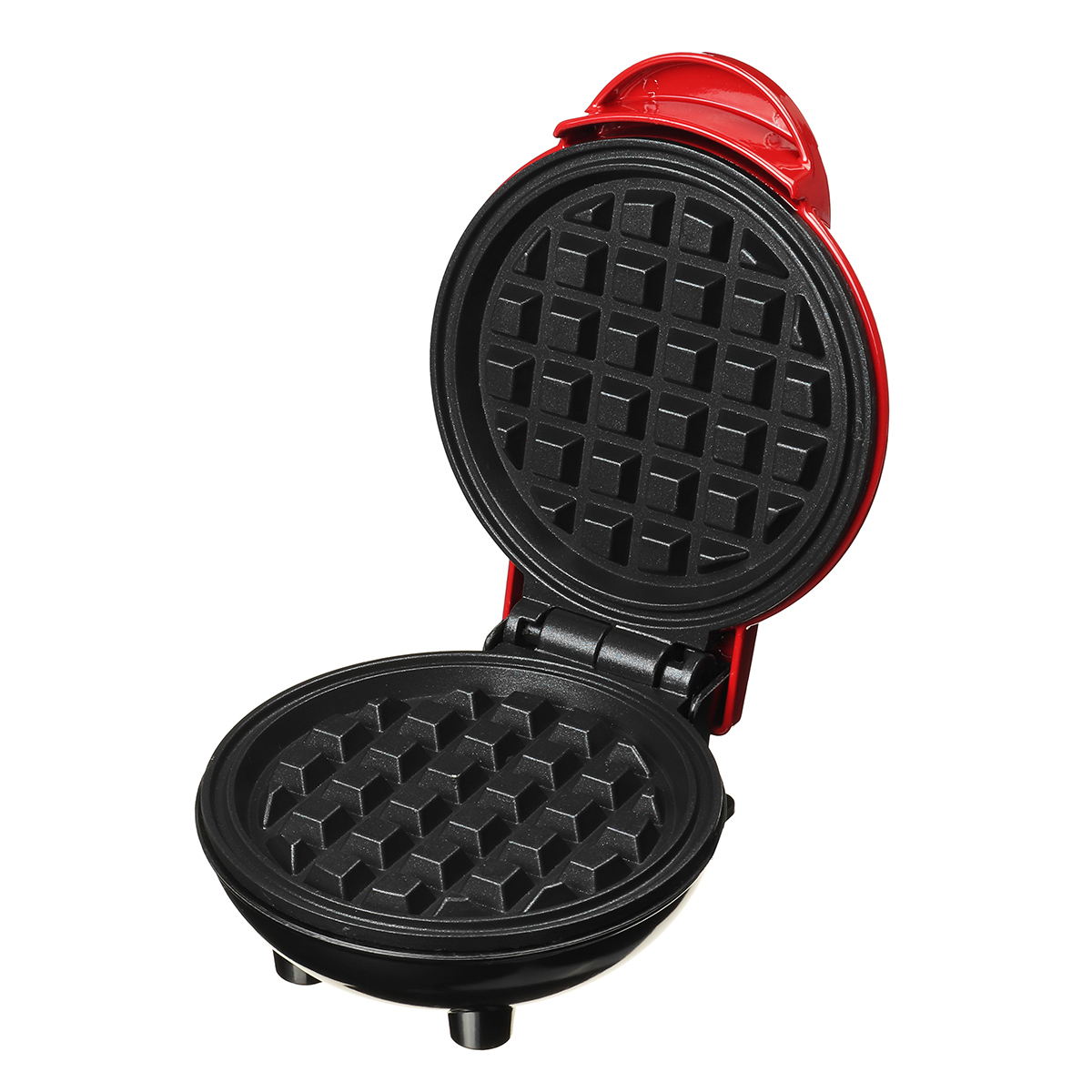 Paninis Potato Pancake and Other Mini Waffle Making Machine Anytime Lunch or Snack,Red Oriental elife Mini Waffle Maker Machine Suitable for Single Waffle Anywhere for Breakfast