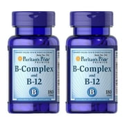 (2 pack) Puritans Pride Vitamin B-Complex and Vitamin B-12, 180 Count