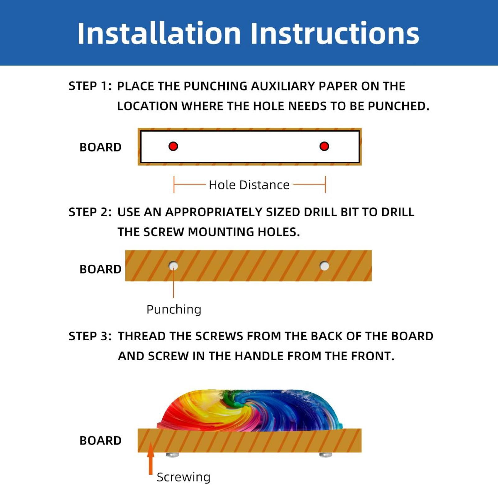 PhooArto 6 Pcs Cup Drawer Pulls, Colorful Rainbow Wave Shell Shape Handles Cabinet Knobs for Dresser Cupboard Closet Wardrobe with Screws
