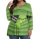thumbnail image 3 of Camisetas navideñas del Grinch: pijamas a juego para mujer, tallas grandes, camisetas de manga larga con estampado, cuello en V, ropa informal, camisetas, pijamas navideños a juego para la familia,, 3 of 6