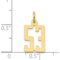 thumbnail image 5 of 14K Yellow Gold Small Elongated Number 53 Charm Made In United States les53, 5 of 6