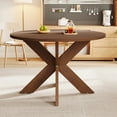 thumbnail image 2 of Round Dining Table Modern Farmhouse Style Kitchen Table for 4-6 People Cherry Finish Solid Wood Look, 2 of 9