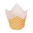 thumbnail image 5 of Panificio 1 oz Tulip Polka-Dotted Hot Orange Paper Regular Baking Cup - 3" x 3" x 3" - 200 count box, 5 of 11