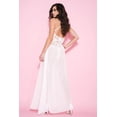 thumbnail image 3 of Music Legs Women's Long gown with lace top and criss cross back 53018-WHITE, 3 of 4