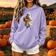 thumbnail image 2 of DIOAZUD Women's Halloween Sweatshirts Plus Size Ghost Graphic Pullover Hoodies Stretch Loose Fit Long Sleeve Sweater Tops Halloween Costumes, 2 of 6