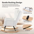 thumbnail image 5 of Kselythan Rocking Chair Nursery,Upholstered Padded Seat Rocking Chair with High Backrest,Reading Chair Modern Accent Recliner Modern Rocking Accent Chairs Ideal for Living Room,Bedroom,Cozy Reading, 5 of 13