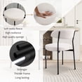 thumbnail image 3 of Boucle Upholstered Dining Chairs with Curved Backrest & Metal Legs Set of 2, Beige, 3 of 6