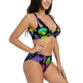 thumbnail image 2 of Rocae Bright Mushrooms for Bikini Set for Women Two Piece Sexy High Swimsuits Split Crossover Bikini, 2 of 9